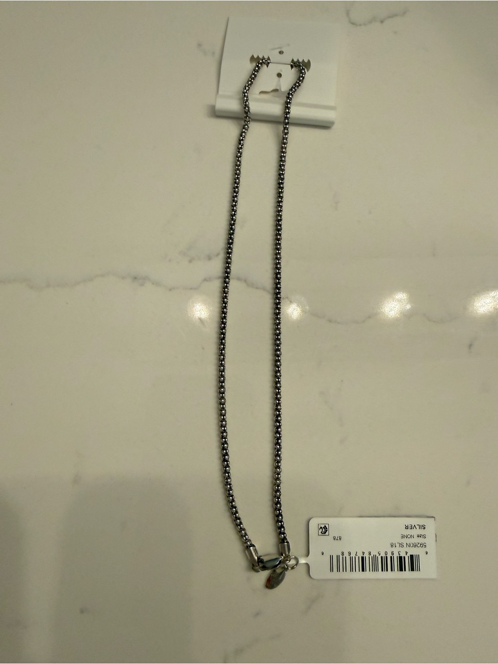 Nordstrom Gunmetal Beaded Rope Necklace